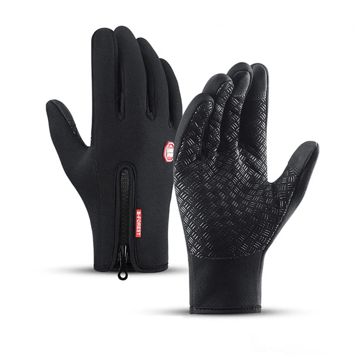 Men Women Cycling Winter Warm Sport Gloves Touchscreen Outdoor Fishing Splash-Proof Skiing Snowboard Nonslip Zipper Gloves